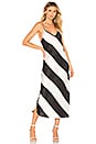 view 1 of 3 VESTIDO LENCERO ALINE in Black and White Stripes