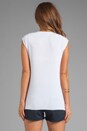view 2 of 3 Silk Blend Asymmetrical Muscle Tee in White