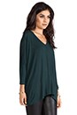 view 2 of 5 3/4 Sleeve Oversize Square Tee in Emerald