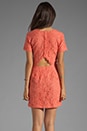 view 4 of 6 Sarus Raised Lace Short Sleeve Dress in Coral