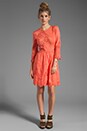 view 2 of 6 Valentina Petticoat Embroidery Long Sleeve Dress in Melon