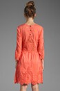 view 4 of 6 Valentina Petticoat Embroidery Long Sleeve Dress in Melon