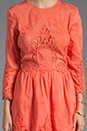 view 5 of 6 Valentina Petticoat Embroidery Long Sleeve Dress in Melon