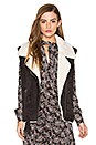 view 1 of 5 Maelle Faux Fur Vest in Anthracite & Cream
