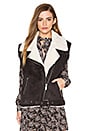view 2 of 5 Maelle Faux Fur Vest in Anthracite & Cream