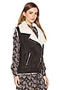 view 3 of 5 Maelle Faux Fur Vest in Anthracite & Cream
