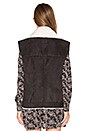 view 4 of 5 Maelle Faux Fur Vest in Anthracite & Cream