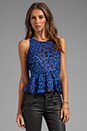 view 1 of 5 Manie Colored Leopard Tank in Blue