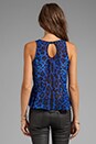 view 3 of 5 Manie Colored Leopard Tank in Blue