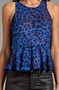 view 4 of 5 Manie Colored Leopard Tank in Blue