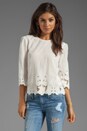 view 1 of 4 Deidra Sunflower Lace Top in Frost