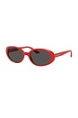 view 2 of 3 Oval Sunglasses in Red