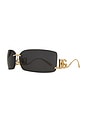 view 2 of 3 Rectangular Sunglasses in Gold