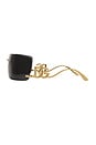 view 3 of 3 Rectangular Sunglasses in Gold