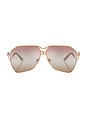 view 1 of 3 Geometric Sunglasses in Rose Gold & Gradient Pink