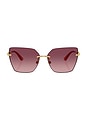 view 1 of 3 Square Sunglasses in Gold & Pink