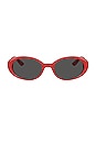 view 1 of 3 Oval Sunglasses in Red