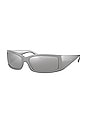 view 2 of 3 Racer Sunglasses in Metallic Grey