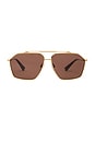 view 1 of 3 Aviator Sunglasses in Gold