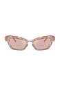 view 1 of 3 Cat Eye Sunglasses in Matte Powder Pink