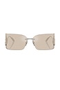 view 1 of 3 Rectangle Sunglasses in Silver