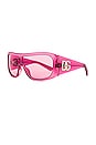 view 2 of 3 Mask Sunglasses in Pink Transparent
