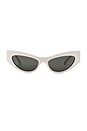 view 1 of 3 Cat Eye Sunglasses in White