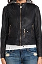 view 6 of 6 Vintage Zip Out Hood Leather Jacket in Black