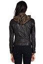 view 5 of 7 Washed Lamb Leather Jacket with Detachable Hood in Black & Camo