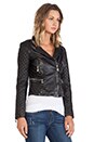 view 3 of 6 Quilted Sleeve Moto in Black