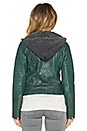 view 5 of 6 Hooded Leather Jacket in Deep Green