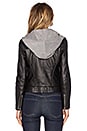 view 5 of 6 Hooded Leather Jacket in Black