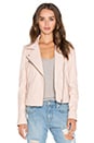 view 1 of 6 Biker Leather Jacket in Light Pink