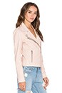 view 3 of 6 Biker Leather Jacket in Light Pink