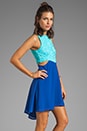 view 3 of 6 Passion Lace Dress in Aqua/Royal in Aqua & Royal