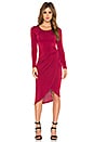 view 1 of 3 Knot Front Midi Dress in Merlot