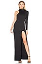 view 1 of 3 One Sleeve Mock Neck Maxi Dress in Black