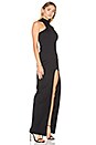 view 2 of 3 One Sleeve Mock Neck Maxi Dress in Black