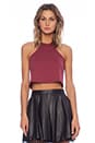 view 1 of 3 Racer Crop Top in Burgundy