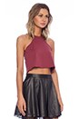 view 2 of 3 Racer Crop Top in Burgundy