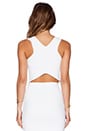 view 3 of 4 V Strap Crop Top in White