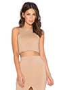 view 1 of 4 Front Panel Crop Top in Camel