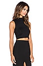 view 2 of 3 Mock Neck Crop Top in Black