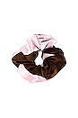 view 2 of 2 2 Tone Chiquita Scrunchie in Pink & Chocolate