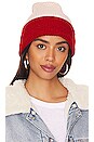 view 1 of 3 Two-Tone Beanie in Creme & Currant