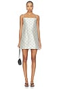 view 1 of 3 The Taffeta Mini Dress in Silver & Black Polka Dots