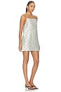 view 2 of 3 The Taffeta Mini Dress in Silver & Black Polka Dots