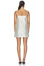 view 3 of 3 The Taffeta Mini Dress in Silver & Black Polka Dots
