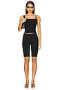 view 5 of 6 Rib Satin Racer Short in Jet