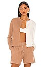 view 1 of 4 Duo Sweater Cardigan in Creme & Camel